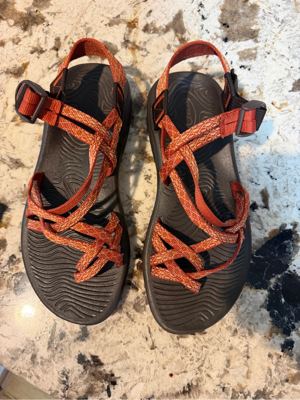 Chaco Women's Orange Strappy Trail Sandals